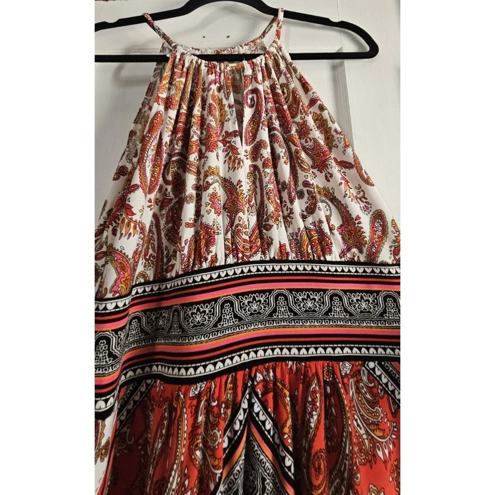 NWT LONDON STYLE Collection woman Sz 12 paisley‎ maxi dress halter neckline